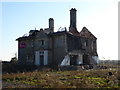 The burnt-out South Marston Hotel