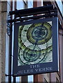 Sign for the Jules Verne public house, Huddersfield