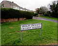 Bilingual name sign, Merlin Crescent, Bridgend