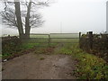 Gated farm track off Pool Bank New Road (A658)