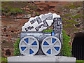 Train sculpture by Underhill Street in Bridgnorth, Shropshire