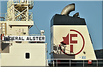 J3576 : The "Federal Alster" (funnel), Belfast harbour (December 2018) by Albert Bridge