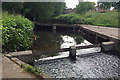 Weir and footbridge on the Kingshurst Brook, Chelmsley Wood, east Birmingham