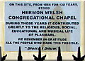 Hermon Welsh Congregational Chapel plaque, Plasmarl, Swansea