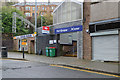 NS3274 : A view of the front entrance to the railway station in Port Glasgow, Inverclyde, Scotland by Garry Cornes