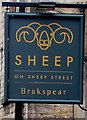 Sheep on Sheep Street name sign, Stow-on-the-Wold