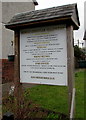 Information board outside Moriah Christian Fellowship, Ystrad Mynach