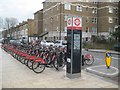 Brixton: Saltoun Road Santander Cycles docking station