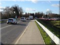 SO8541 : Traffic approaching roadworks on the A4104 by Philip Halling