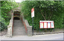 SE0623 : Entrance steps to Sowerby Bridge Station from Holmes Road by Roger Templeman