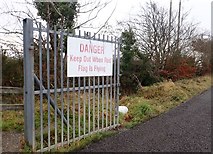 J0606 : Warning at the entrance to the Red Barns Irish Army Rifle Range access road off the R173 by Eric Jones