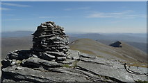 NH2468 : The summit cairn on An Coileachan, Fannichs by Colin Park
