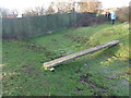 Primitive footbridge on the edge of Kempsey Common