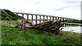 Royal Border Bridge & driftwood boat sculpture, Berwick upon Tweed