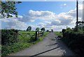 Entrance to driveway to Stretton Fields Farm