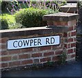 Cowper Road sign south side