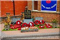 War Memorial outside Rubery Memorial Club, 64 New Road, Rubery, near Birmingham