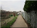 Approach to the footbridge of the canal, Top Lock, Mexborough