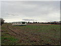 Caravan in field near Drakes Broughton