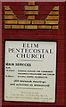 Information board for Elim Pentecostal Church, Caerphilly