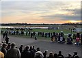 TL2072 : A watery sunset at Huntingdon Racecourse by Richard Humphrey