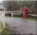 Red phonebox, Llangenny, Powys