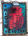 Dragon(s) Head Inn name sign, Llangenny, Powys