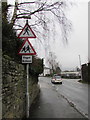 Zebra crossing warning sign, Crickhowell