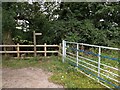 Footpath starting at a bend in the road