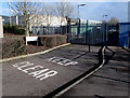 Keep Clear area at the edge of Police Headquarters, Quedgeley, Gloucester