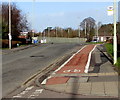 Parallel cycle lane and pavement, Telford Way, Quedgeley, Gloucester