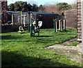 Exercise equipment outside Haresfield Village Hall, Gloucestershire