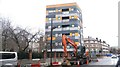 View of a block of flats on the corner of Druid Street and Tower Bridge Road