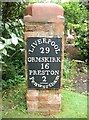 Old Milestone by Church Avenue, Penwortham Parish