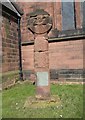 SJ3482 : Old Central Cross - moved to St Barnabas Parish churchyard, Bromborough by Milestone Society