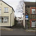 One way/Unffordd direction sign, White Street, Caerphilly