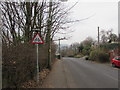 Warning sign - cyclists, Penallta Road, Ystrad Mynach