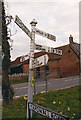 Old Direction Sign - Signpost by the B3139, Mark Causeway, Mark Parish