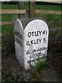 Old Milestone by Four Lane Ends, Jum Bridge, Hawksworth Parish