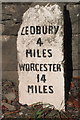 SO6943 : Old Milestone by the B4220, by Temple Court, Bosbury Parish by Robert Walker