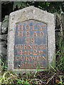 SH9547 : Old Milestone by the A5, Pont Moelfre, Cerrigydrudion Parish by Milestone Society