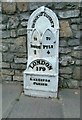 Old Milepost by the A473, High Street, Laleston Parish