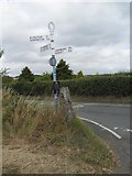 SJ6407 : Old Direction Sign - Signpost by Wellington Road, Little Wenlock by Milestone Society