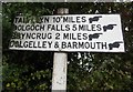 Old Direction sign - Signpost by the A493, in the parish of Tywyn