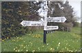 Direction Sign - Signpost on the southwest side of Sutton Hill Road and Lower Road