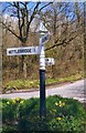ST6548 : Direction Sign - Signpost on Limekiln Lane, Stratton on the Fosse by Milestone Society