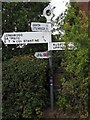 Old Direction Sign - Signpost by Rushton Cottages, Leighton and Eaton Constantine parish