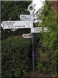 SJ6107 : Old Direction Sign - Signpost by Rushton Cottages, Leighton and Eaton Constantine parish by Milestone Society