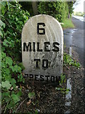 SD6330 : Old Milestone by the A677, Mellor Brook, Samlesbury parish by J Higgins