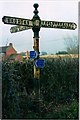 Old Direction Sign - Signpost by Long Lane, Bickerton parish